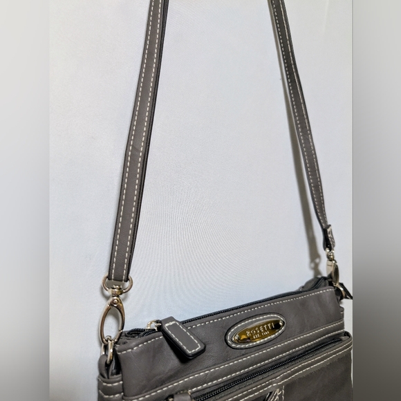 Rosetti Crossbody purse, Grey Silver hardware Anita Sling bag lightweight. - Picture 5 of 14